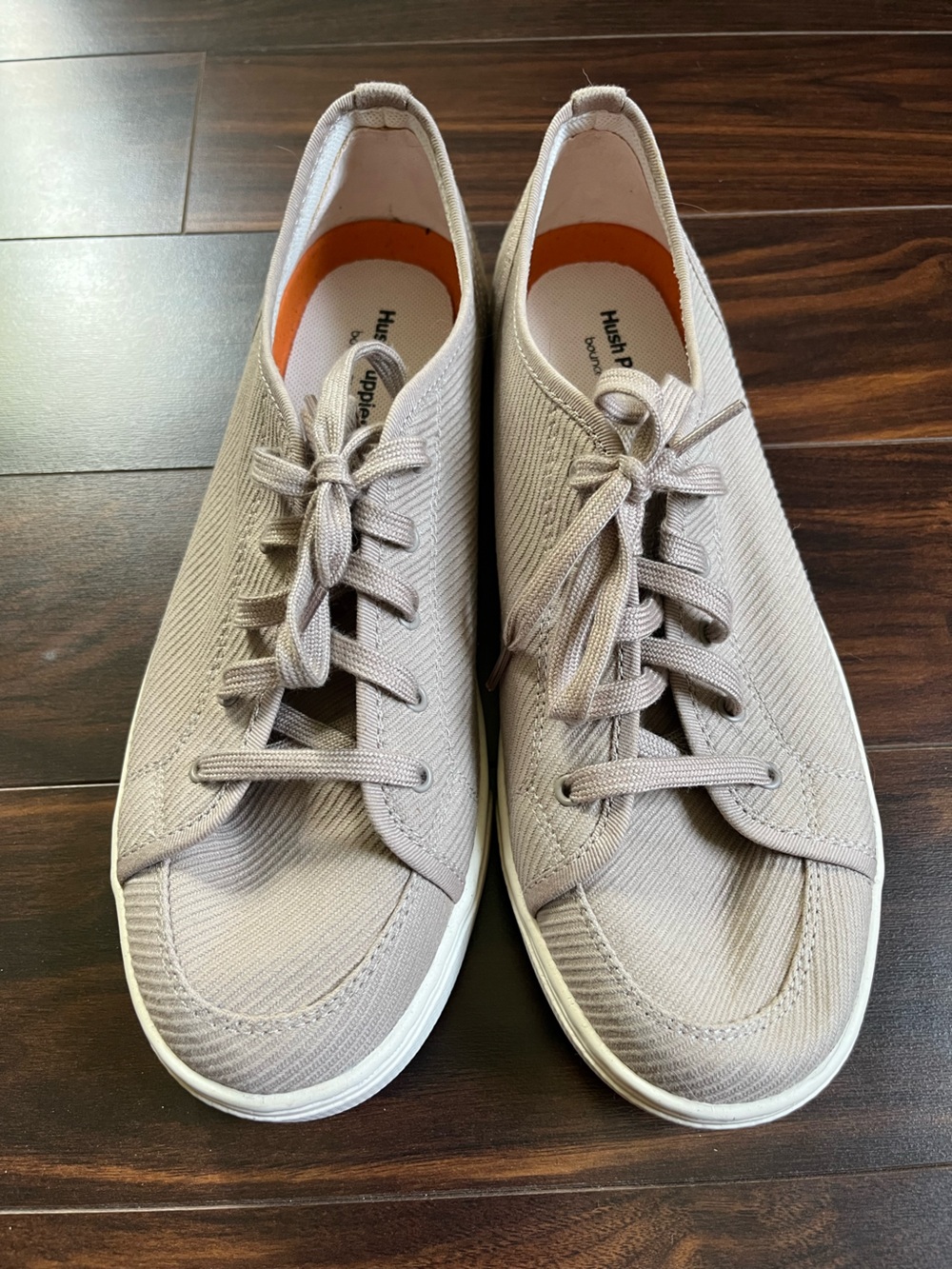 Hush Puppies Men's Canvas Tan Lace-Up Sneakers, 9, NWOT